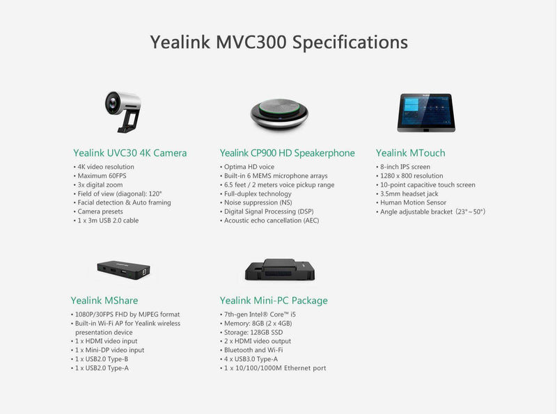 Yealink Microsoft Teams MVC300 GEN 2 small meeting room system with CP900 Speaker Phone-yealink-conference phone,Microsoft Teams,Yealink
