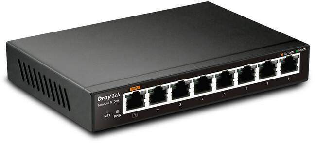 DrayTek VigorSwitch G1080 - 8 port gigabit managed switch-Draytek-Draytek,Switch