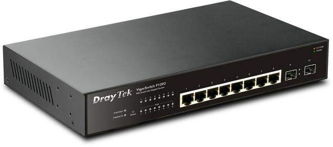 Draytek VigorSwitch P1092 - 8 port PoE Smart Managed Switch-Draytek-Draytek,PoE,Switch